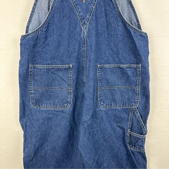 Scrap Work Country Clothing XL Denim Overalls Cropped Fringe Hearts RARE Cottage - Picture 9 of 14